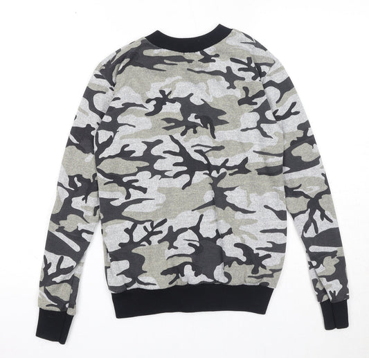 Minx Womens Multicoloured Camouflage Polyester Full Zip Sweatshirt Size S Zip