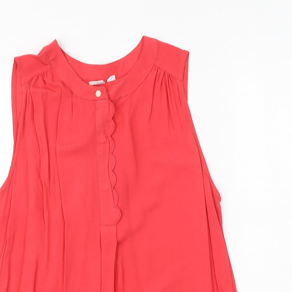 Gap Womens Pink Viscose Basic Tank Size M Round Neck