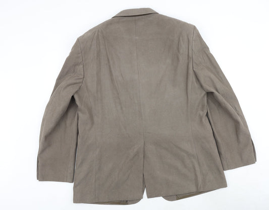 Marks and Spencer Mens Brown Geometric Polyester Jacket Suit Jacket Size 44 Regular