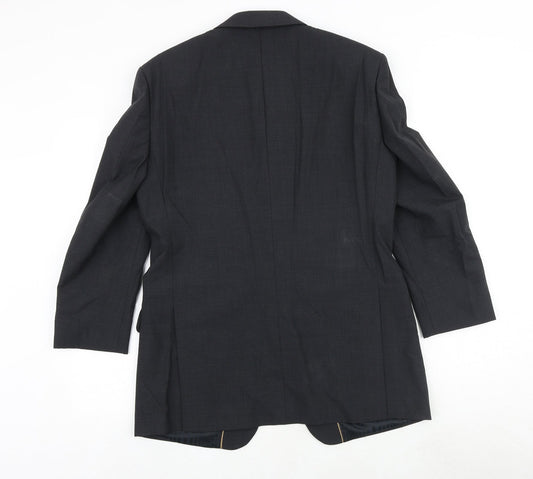 Fellini Mens Grey Polyester Jacket Suit Jacket Size 38 Regular