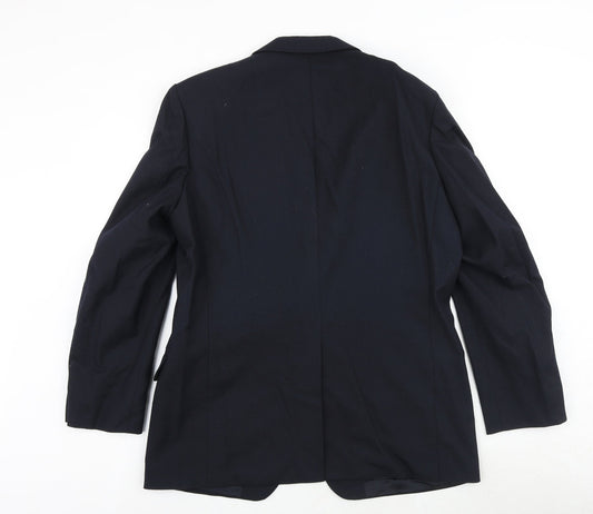 St Michael Mens Blue Polyester Jacket Suit Jacket Size 42 Regular