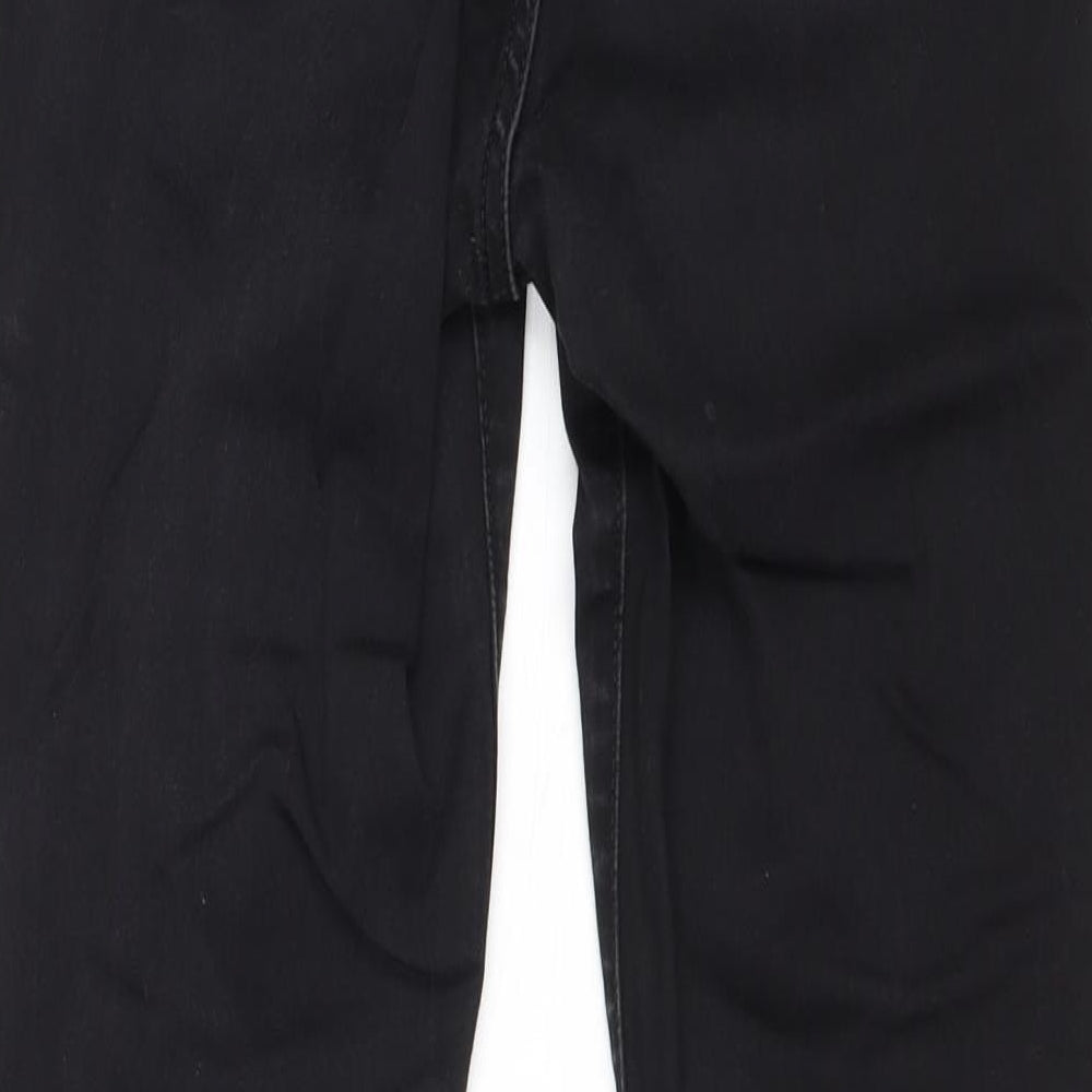 H&M Womens Black Cotton Straight Jeans Size 28 in Regular Zip