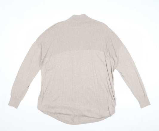 ASOS Womens Beige Mock Neck Cotton Pullover Jumper Size 10