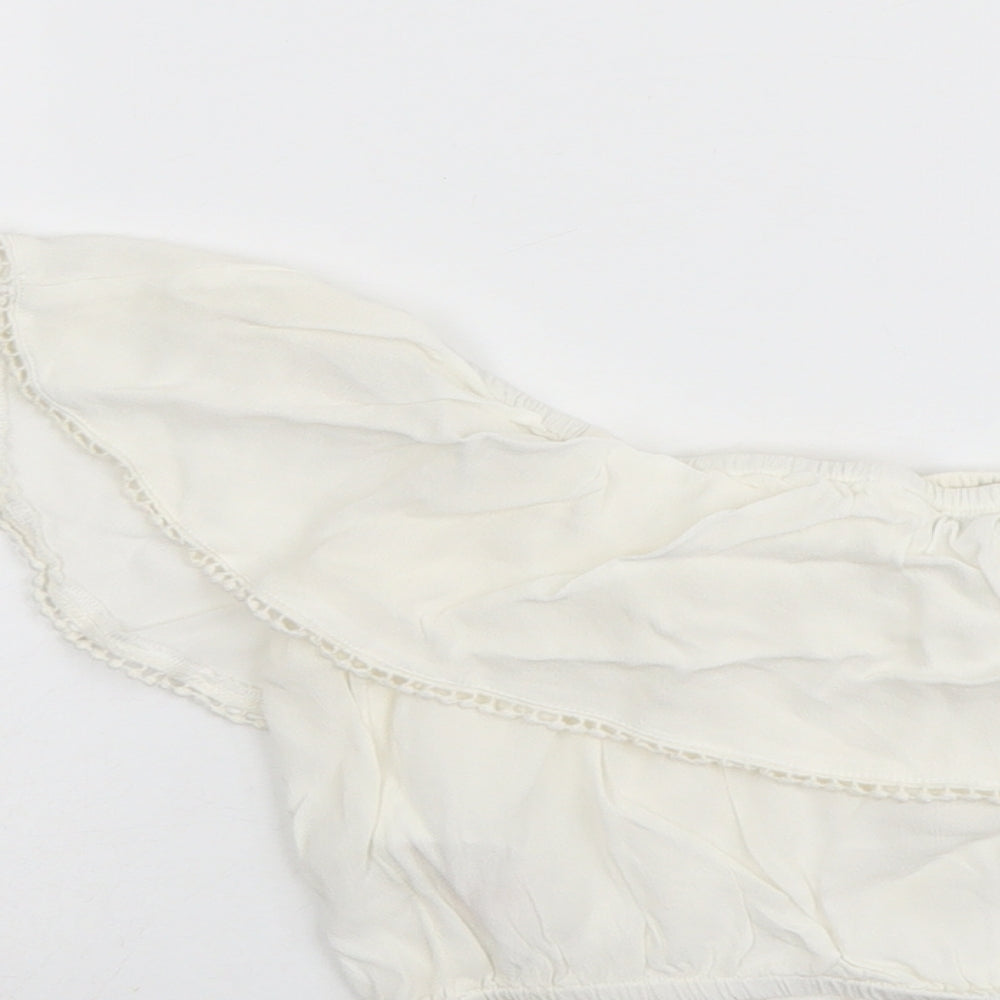 Miss Selfridge Womens Ivory Viscose Cropped Tank Size 6 Off the Shoulder