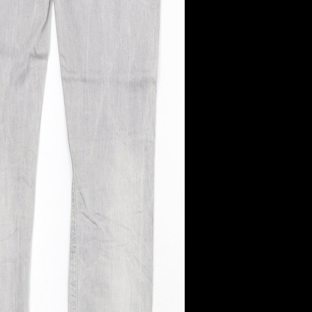 Brand and care label for ESPRIT women’s grey cotton skinny jeans, size UK 31, in regular zip