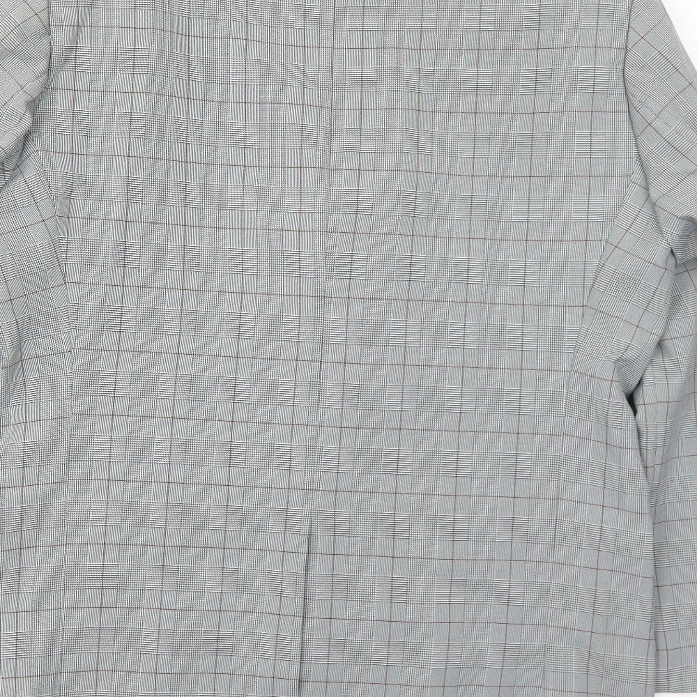 Damimac Mens Grey Geometric Polyester Jacket Suit Jacket Size 42 Regular