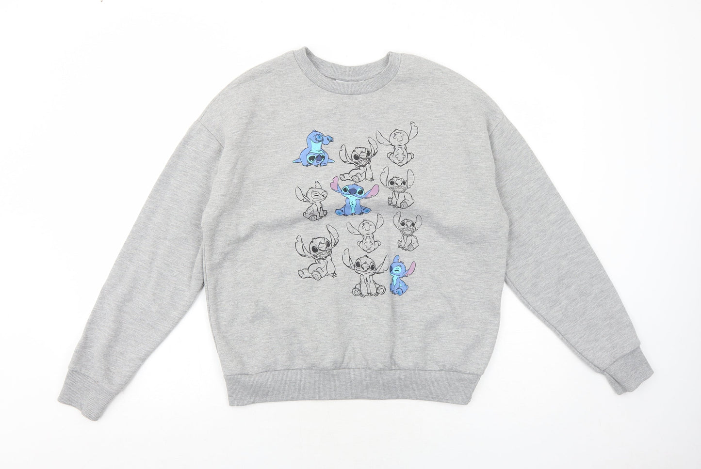 Disney Womens Grey Cotton Pullover Sweatshirt Size S Pullover - Disney Stich