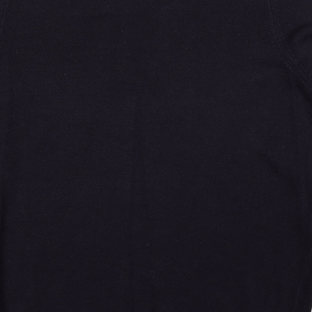 Marks and Spencer Womens Blue V-Neck Acrylic Pullover Jumper Size 14
