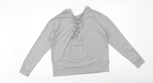 kyoden Womens Grey Viscose Pullover Sweatshirt Size S Pullover - Lace Up Back