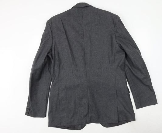 The Label Mens Grey Wool Jacket Suit Jacket Size 44 Regular