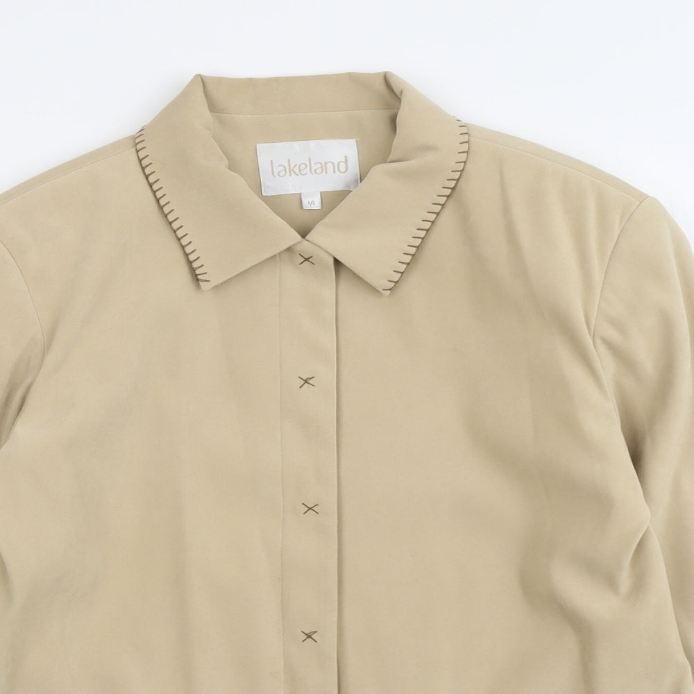 Lakeland Womens Beige Jacket Size 14 Button