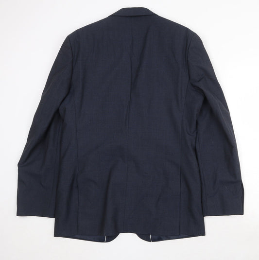 Racing Green Mens Blue Polyester Jacket Suit Jacket Size 42 Regular