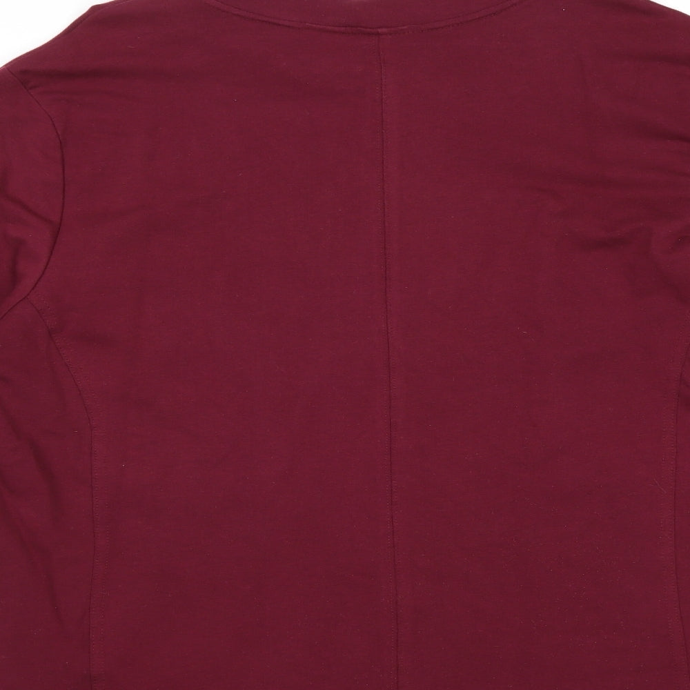 Classic Elements Womens Purple Jacket Size 16 Zip - Flower Detail