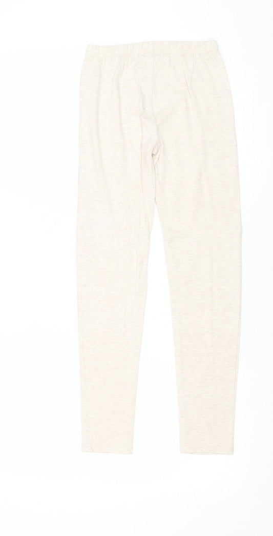 Gap Girls Beige Cotton Jogger Trousers Size L Regular Pullover - Leggings