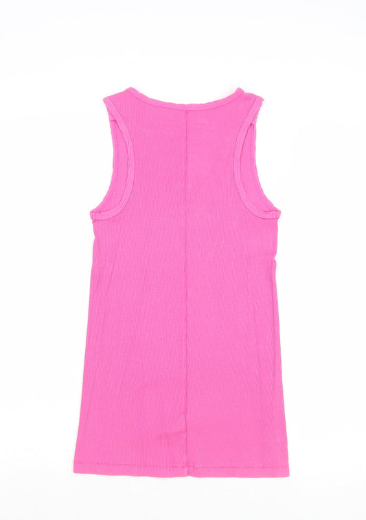 Gap Womens Pink Cotton Basic Tank Size XS Scoop Neck - Ribbed