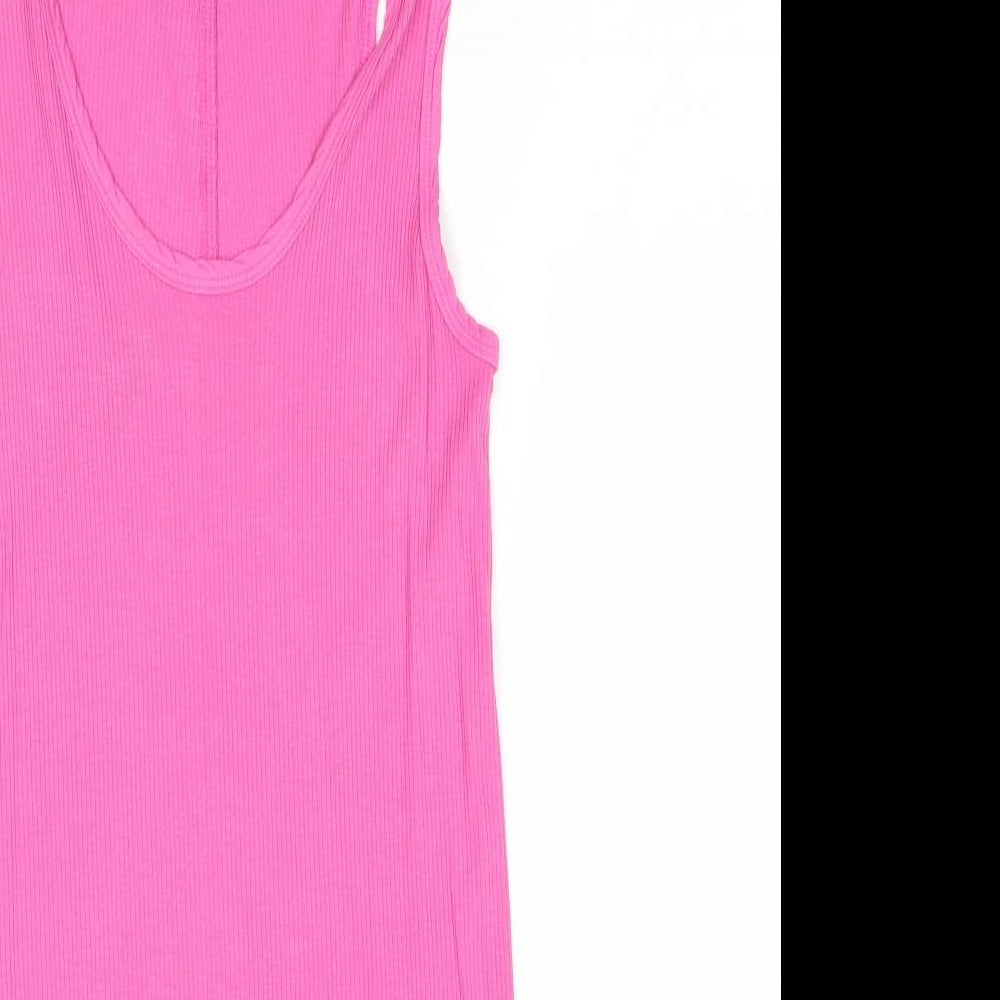 Gap Womens Pink Cotton Basic Tank Size XS Scoop Neck - Ribbed