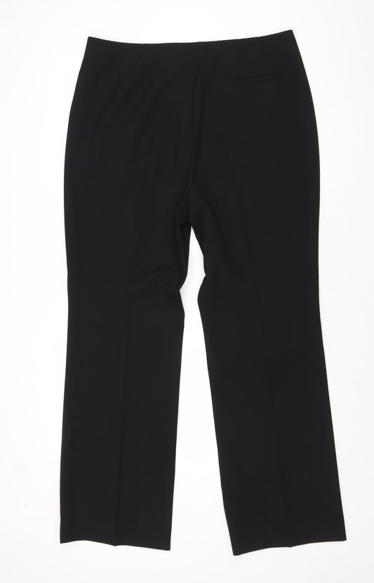 Lakeland Womens Black Polyester Trousers Size 16 Regular Zip