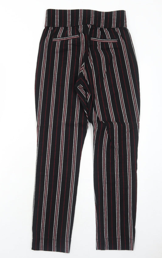 Hollister Womens Black Striped Cotton Tapered Jeans Size XS Regular Zip
