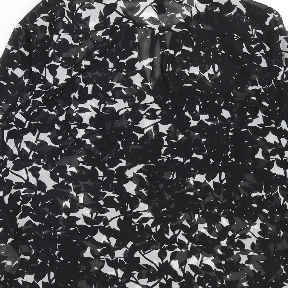 Gap Womens Black Geometric Polyester Basic Blouse Size S V-Neck