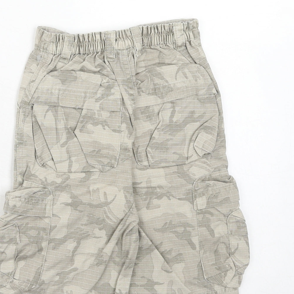 NEXT Boys Grey Camouflage Cotton Cargo Shorts Size 2 Years Regular Zip