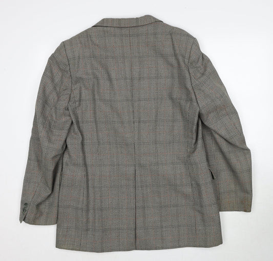 Weidemann Mens Grey Geometric Polyester Jacket Suit Jacket Size 44 Regular