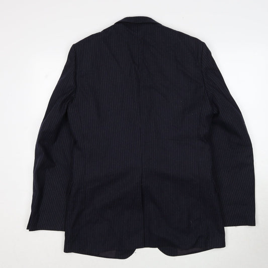 Anthony Loretto Mens Blue Striped Wool Jacket Suit Jacket Size 40 Regular
