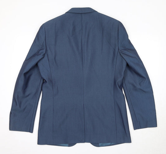 Williams and Brown Mens Blue Polyester Jacket Suit Jacket Size 40 Regular