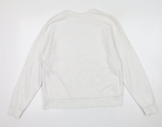 Disney Womens White Cotton Pullover Sweatshirt Size 6 Pullover - Size 6-8, Mickey Mouse