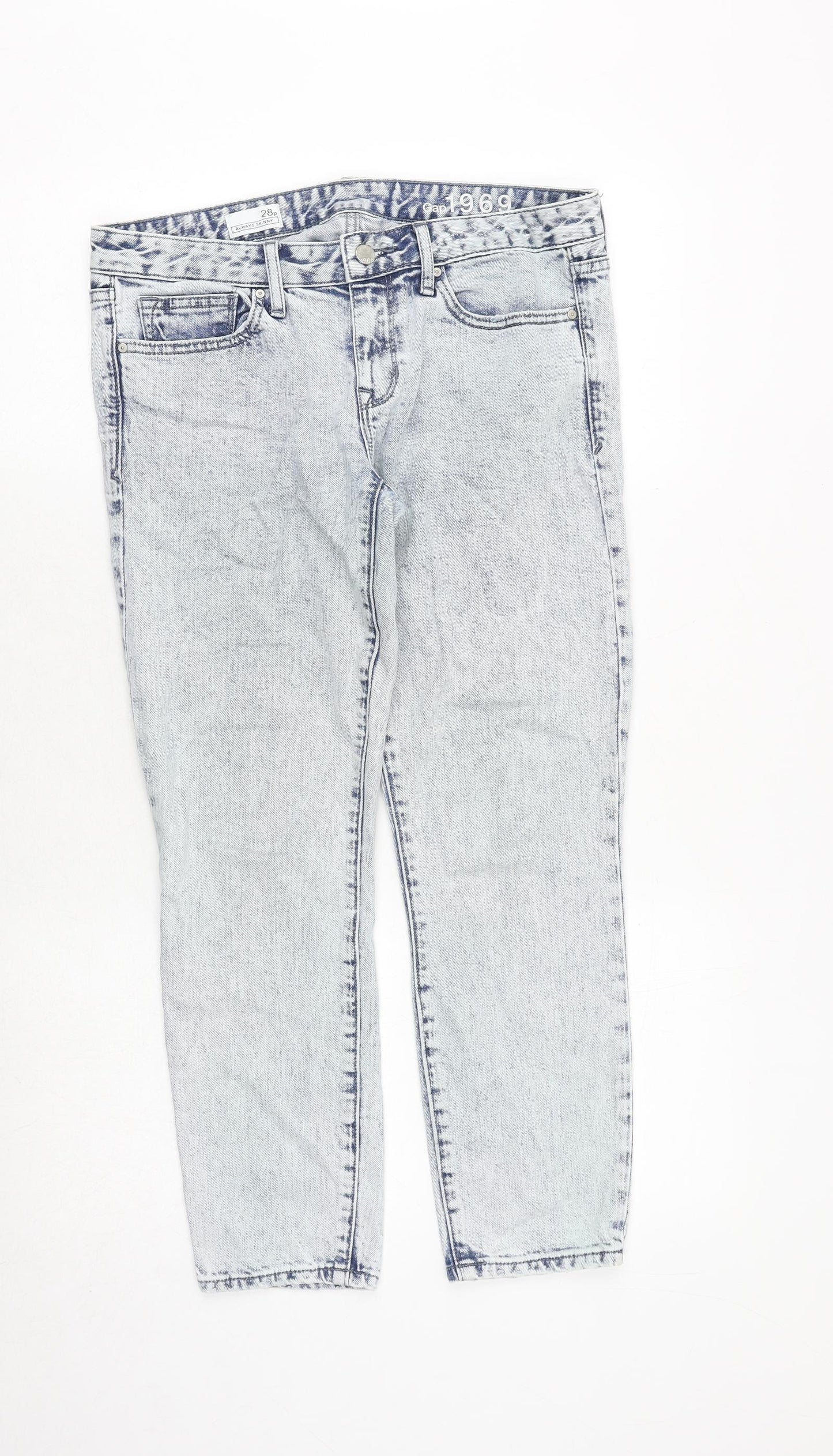 Gap Womens Blue Cotton Straight Jeans Size 32 in Regular Zip