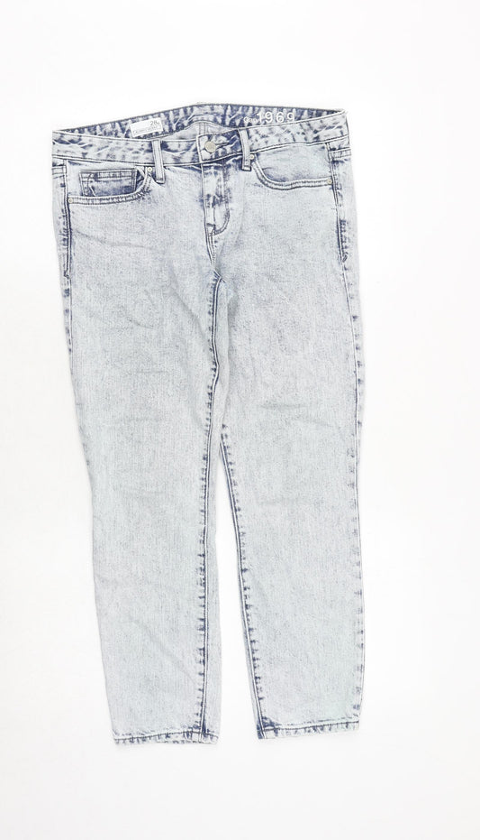 Gap Womens Blue Cotton Straight Jeans Size 32 in Regular Zip