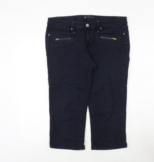 Gap Womens Blue Cotton Straight Jeans Size 34 in Regular Zip