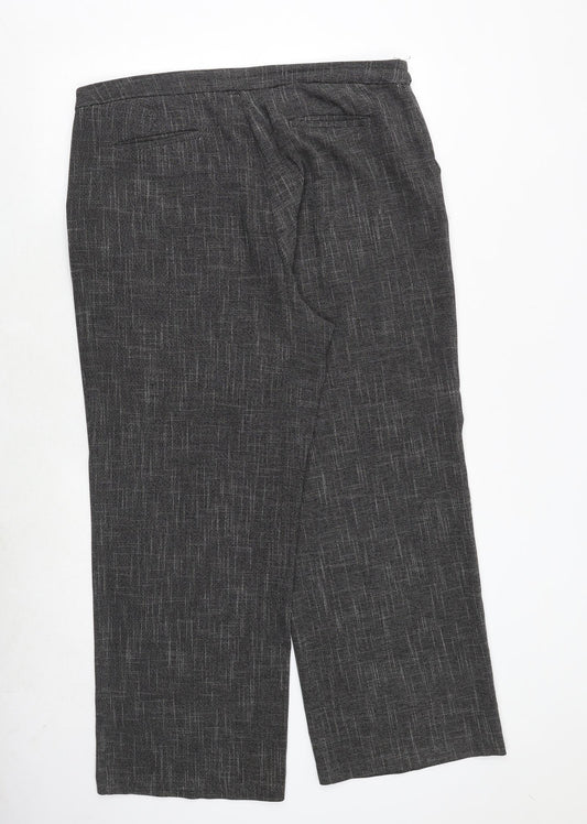 Marks and Spencer Womens Grey Polyester Trousers Size 39 in Regular Zip