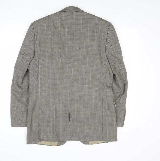 BHS Mens Multicoloured Geometric Wool Jacket Suit Jacket Size 40 Regular