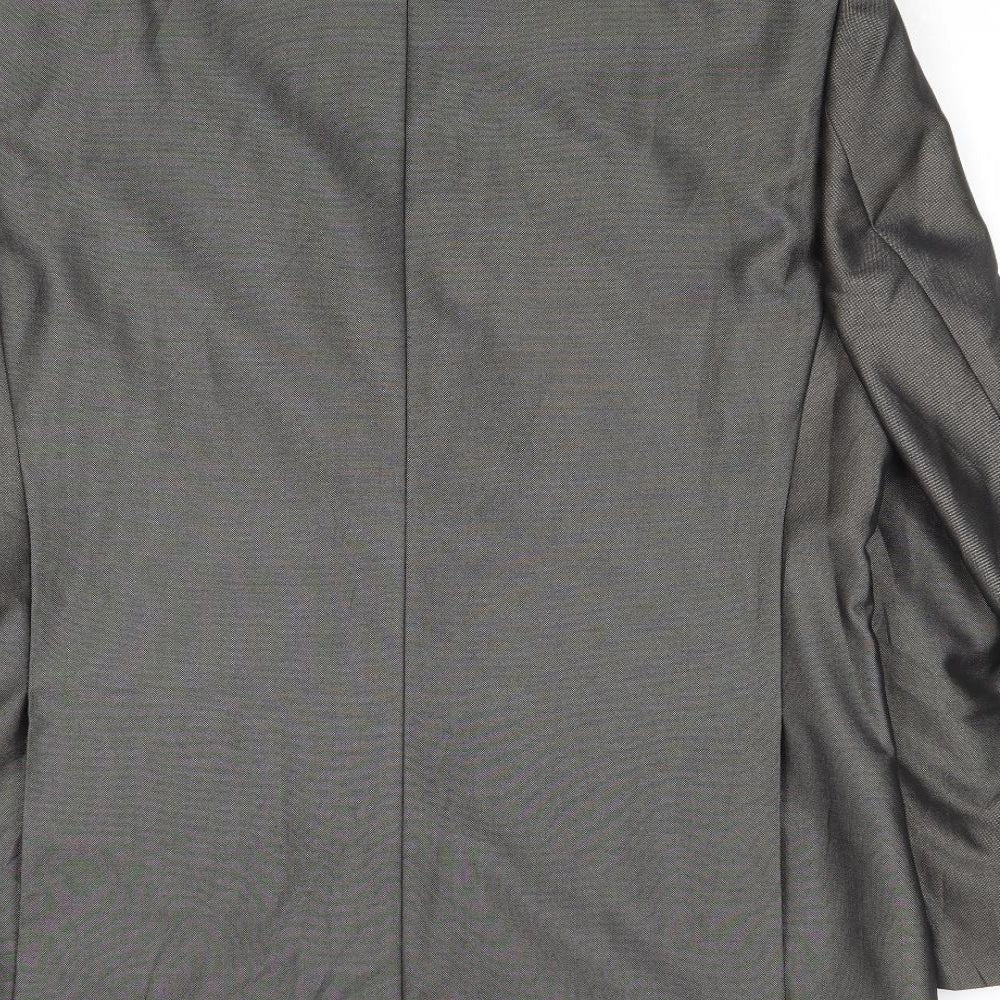 Fellini Mens Grey Polyester Jacket Suit Jacket Size 42 Regular
