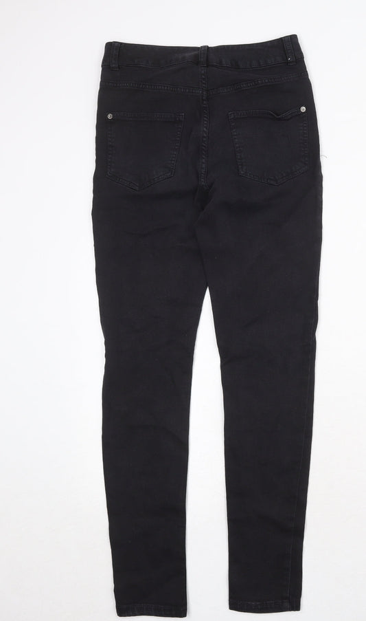 Marks and Spencer Womens Black Cotton Skinny Jeans Size 8 Regular Zip