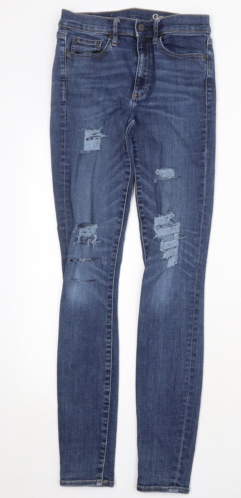 Gap Womens Blue Cotton Skinny Jeans Size 26 in Regular Zip