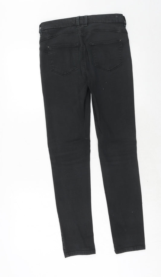 Marks and Spencer Womens Grey Cotton Skinny Jeans Size 8 Regular Zip