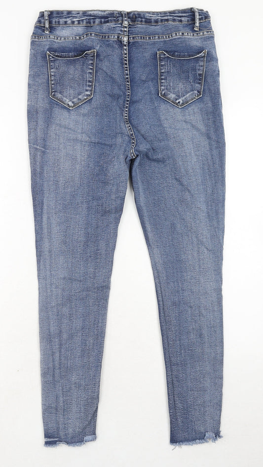 Eva B Womens Blue Cotton Skinny Jeans Size 32 in Regular Zip