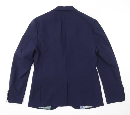 Marks and Spencer Mens Blue Polyester Jacket Suit Jacket Size 38 Regular