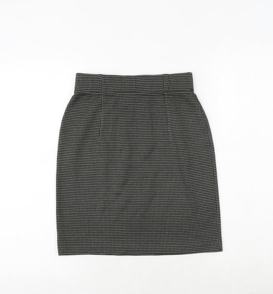 St Michael Womens Black Geometric Acrylic A-Line Skirt Size 24 in