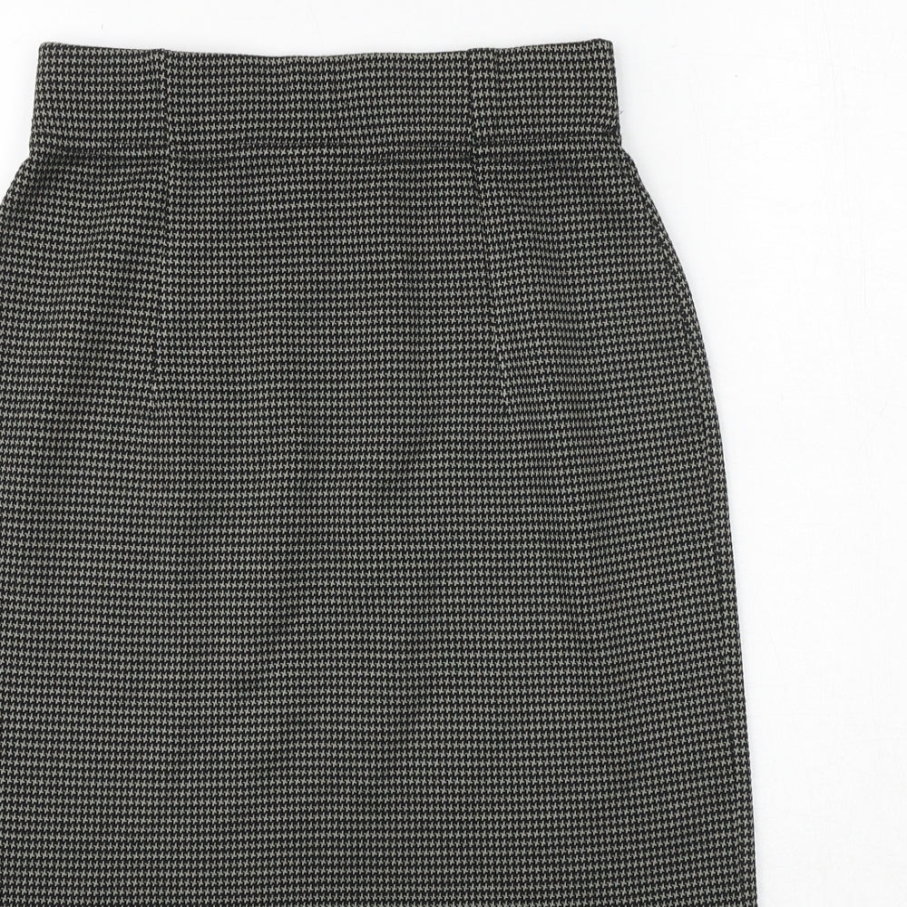 St Michael Womens Black Geometric Acrylic A-Line Skirt Size 24 in