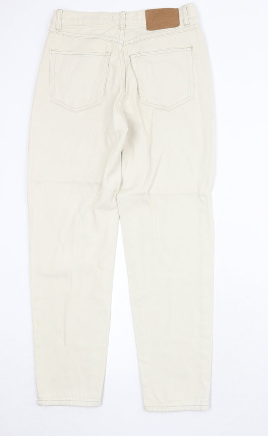 Pull&Bear Womens Beige Cotton Tapered Jeans Size 8 Regular Button