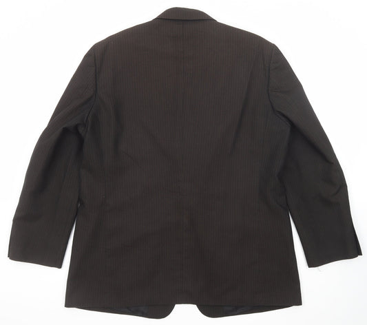 Sequel Mens Brown Striped Polyester Jacket Suit Jacket Size 46 Regular