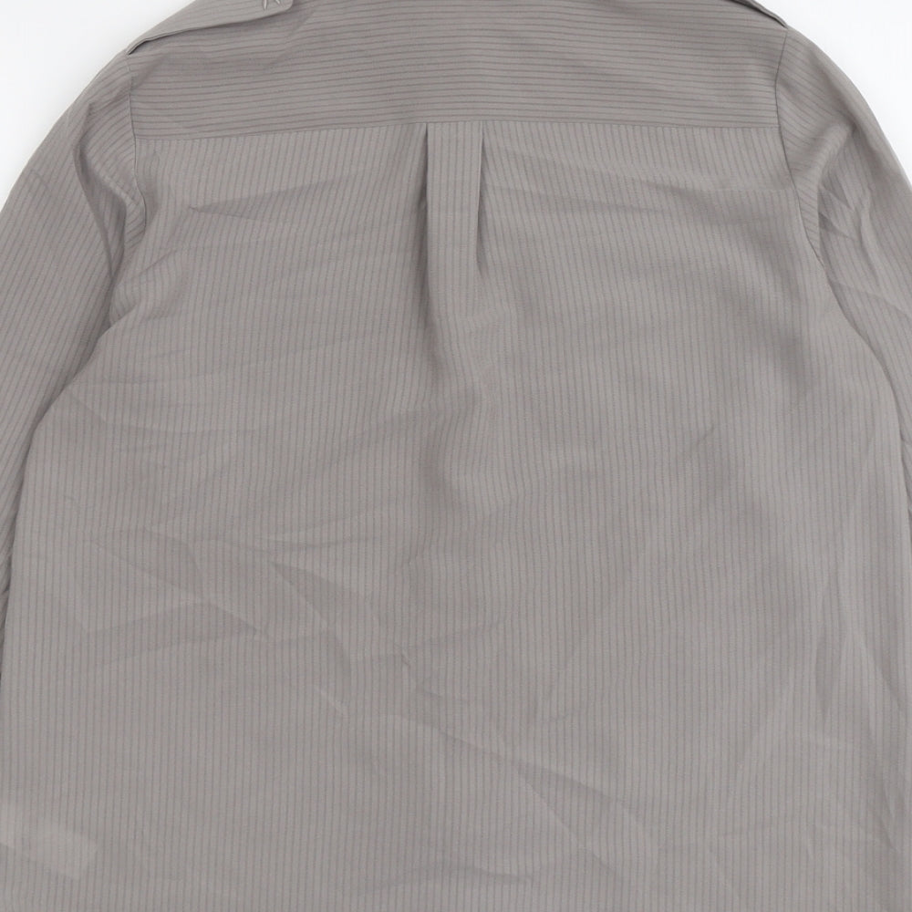 French Connection Womens Grey Polyester Basic Button-Up Size 6 Collared