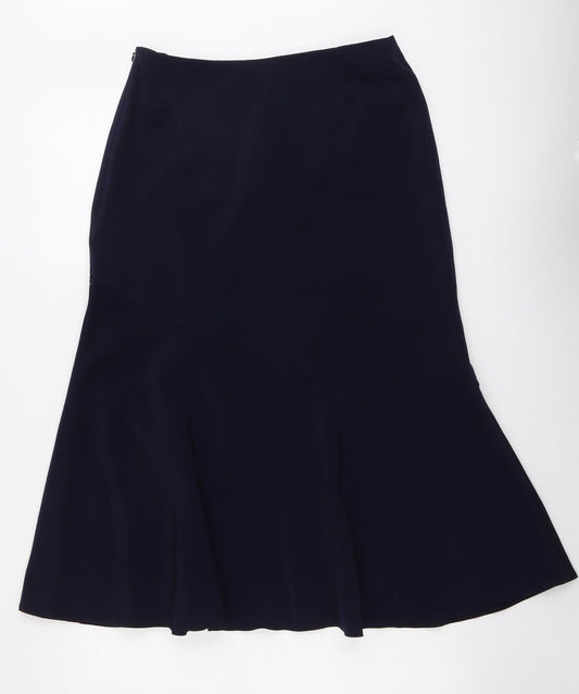 Joella Di Marco Womens Blue Polyester A-Line Skirt Size 12 Zip
