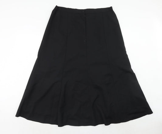 Country Collection Womens Black Polyester Swing Skirt Size 18 Zip