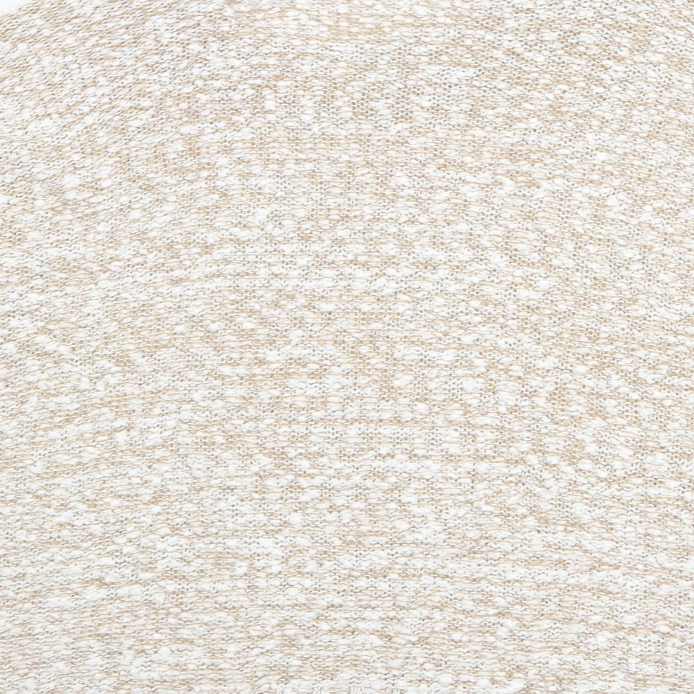 Brand and care label for bonmar women’s beige round neck acrylic jumper, size L