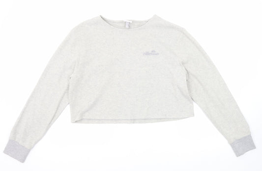 ellesse Womens Grey Round Neck Polyester Pullover Jumper Size 12