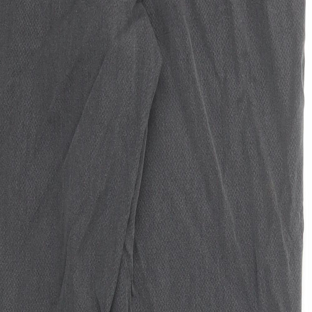 Marks and Spencer Womens Grey Polyester Trousers Size 12 Regular Zip