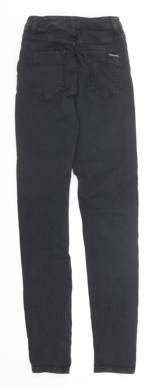 Toxik3 Womens Black Cotton Skinny Jeans Size 8 Regular Zip
